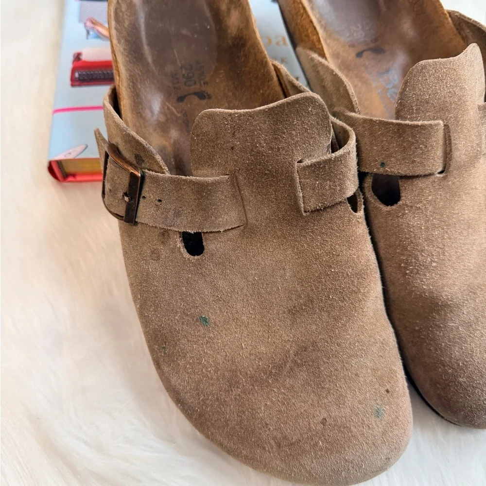 Birkenstock Tan Suede Men's Buckle Sandals